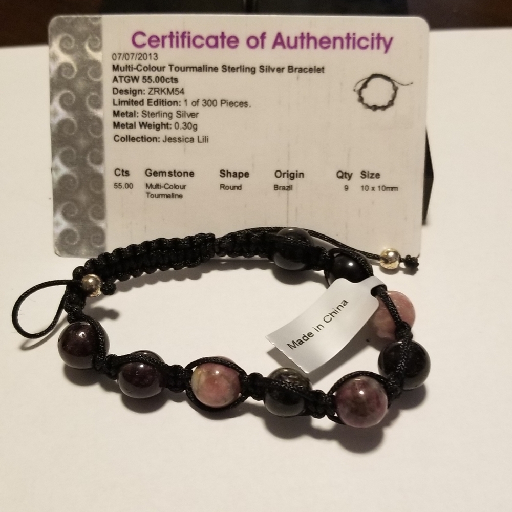 Multi-Clour Tourmaline Silver Bracelet